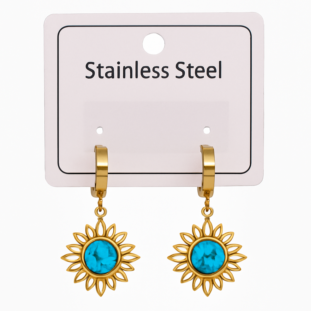 earring with blue stones